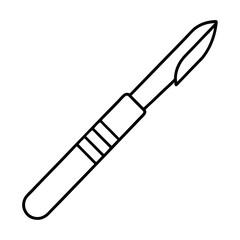 Scalpel line icon medical instrument surgery tool outline vector sign