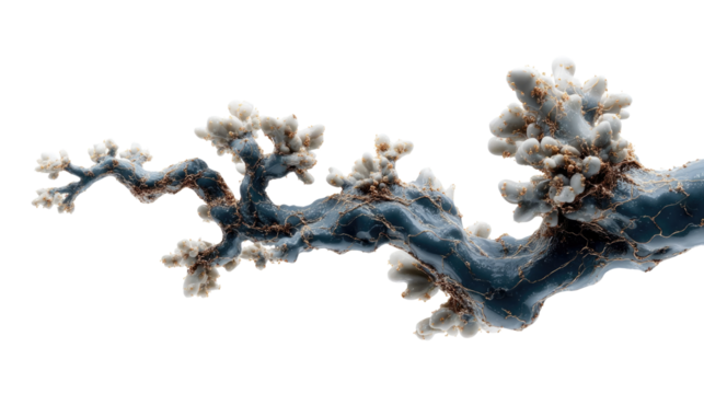Mysterious Branch: The captivating image reveals a detailed view of an enigmatic branch, adorned with delicate textures and unique forms. The branch evokes a sense of wonder.