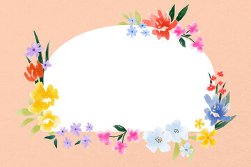 Aesthetic flower png frame, transparent background