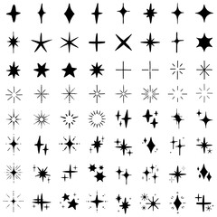 PNG Abstract starburst decorative elements, transparent background