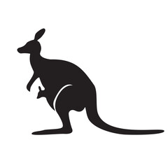 kangaroo silhouette design. Australia animal symbol.
