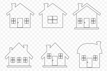 house icon line art vector illustration outline design Main page pictogram in filled, thin line, outline editable Stroke on Transparent Background. EPS 10.