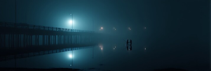 Foggy Pier Reflection