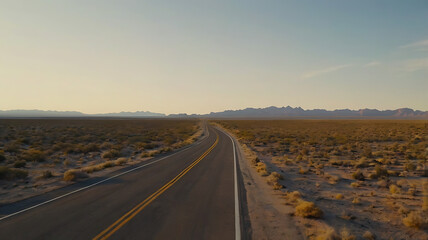 Fototapeta premium Desert Highway at Sunset