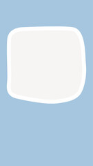 Baby blue organic square frame editable vector