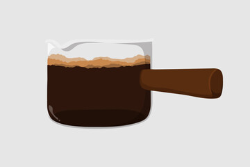 Espresso shot glass, drink illustration vector
