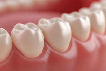 Dental Implant Bridge. 3D Rendering of Jaw with Implants and Dental Bridge