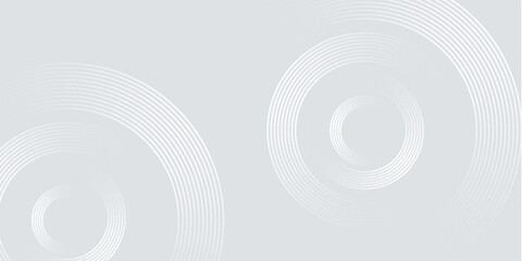 Abstract white glowing geometric lines on gray background. Modern shiny blue circle lines pattern. Futuristic technology concept. Suit for cover, poster, banner, brochure, header, website