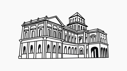 Government building hand drawn illustration vector
