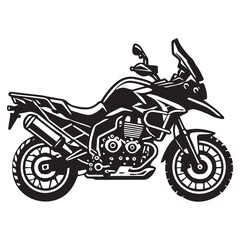 Obraz premium Touring Bike Silhouette Clipart for Sport Motorbike Design Projects