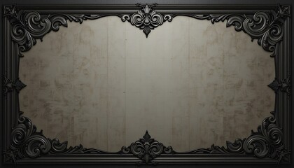 Obraz premium Ornate Black Frame with Textured Gold Center for Elegant Decor