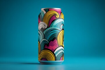 Abstract Wave Pattern Craft Beer Can Design