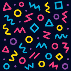 Colorful seamless pattern of school typography with numbers and alphabet letters