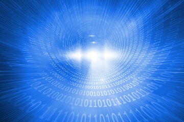 Shiny futuristic binary code spiral