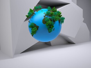 Globe on abstract background