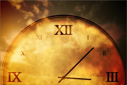 Fototapeta Digitally generated roman numeral clock