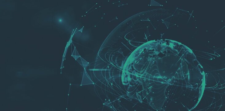 Naklejki Globe with connecting lines