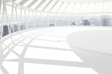 Modern room overlooking city