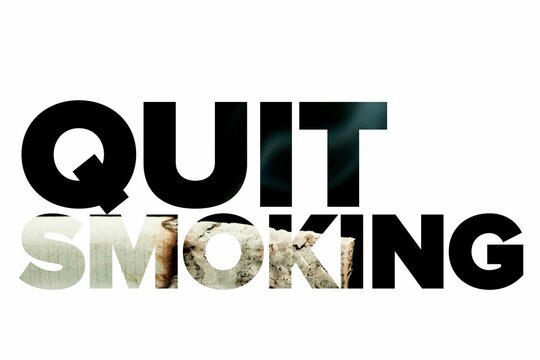 Quit smoking message on a white background