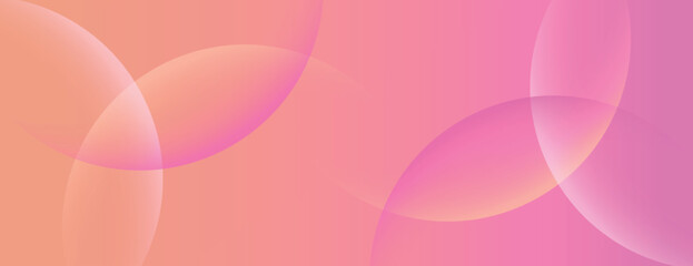 A pink and orange background with overlapping circles. The background is smooth and vibrant, featuring pink and orange hues. Minimal abstract circles vector gradient background