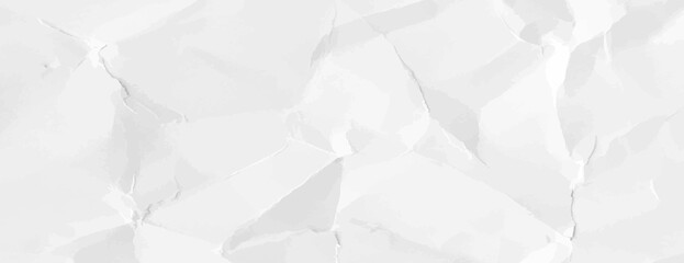 Crumpled white paper background with a textured, wrinkled style. The white background adds a subtle, artistic touch. Minimal crumple paper texture vector background