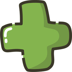 Plus symbol cartoon