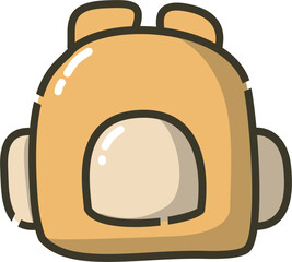 Cute yellow backpack illustration
