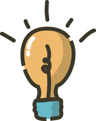 Cute light bulb idea cartoon