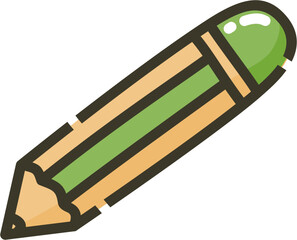 Cute yellow Green pencil cartoon