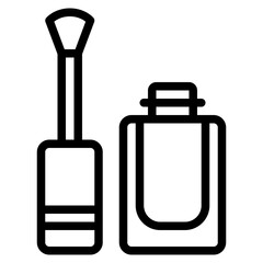 Cosmetic Makeup Brush and Bottle Icon