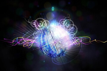 Digitally generated shiny disco ball