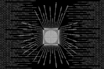 Wallpaper with binary code on computer screen