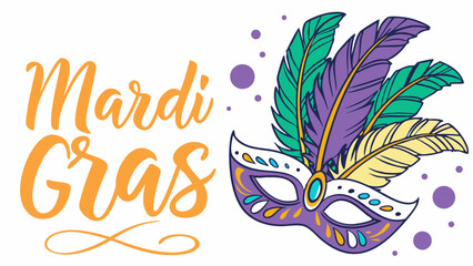 Obraz premium Vintage floral carnival mask vector illustration with a colorful abstract pattern