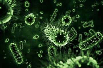 Digital image of green bacterium