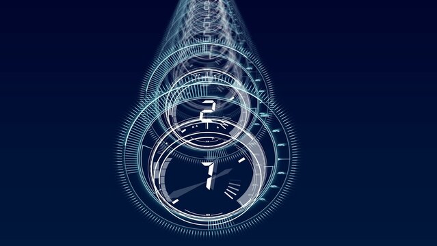 Interface dial countdown with blue background