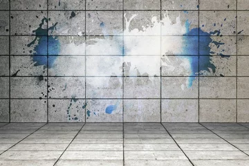 Splash on wall revealing cloud