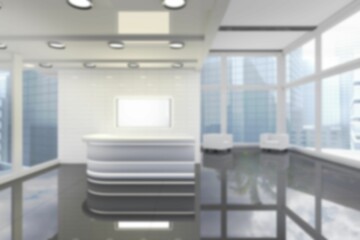 Digital composite interior of empty modern building