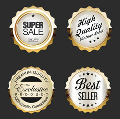 Vector illustration icon luxury badge set 1 on dark background