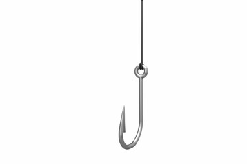 Close-up of steel hook on white bcakground