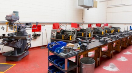 Machinery on flooring in industry