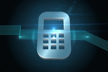 Shiny mobile phone on black background