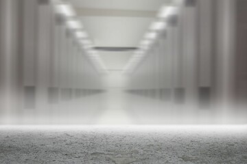 Digitally generated Server hallway in desert