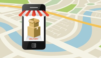 Delivery app on smartphone