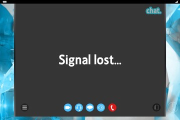 View of video chat app signal lost