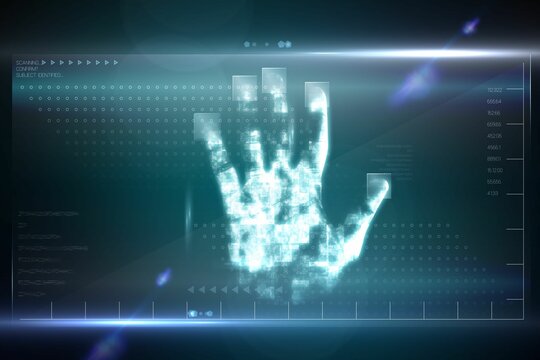 Naklejki Digital security hand scan