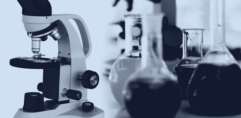 Several scientist device in laboratory