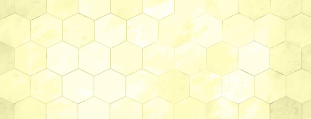 Hexagonal tile background, light yellow background with a subtle textured pattern. Yellow background with a modern geometric style. Minimal marble texture with hexagon pattern background vector