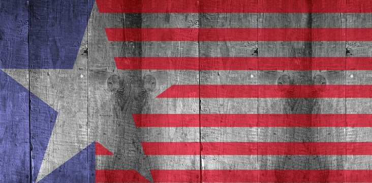 Naklejki American flag on wooden fence