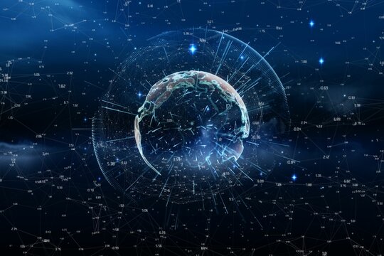 Fototapeta Image of earth with different times