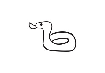 Minimalist one line drawing illustration of a snake.